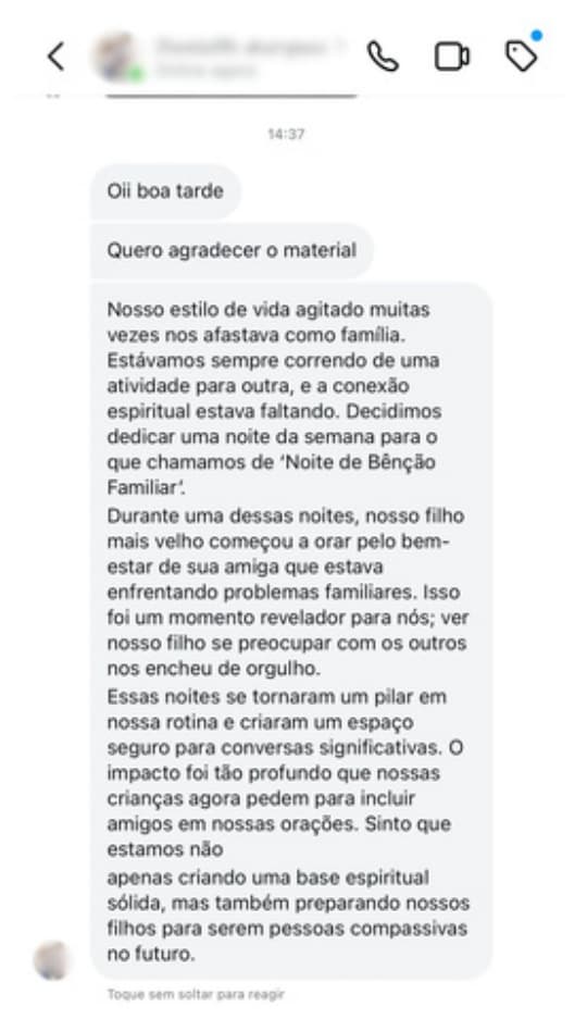 Depoimento de família transformada